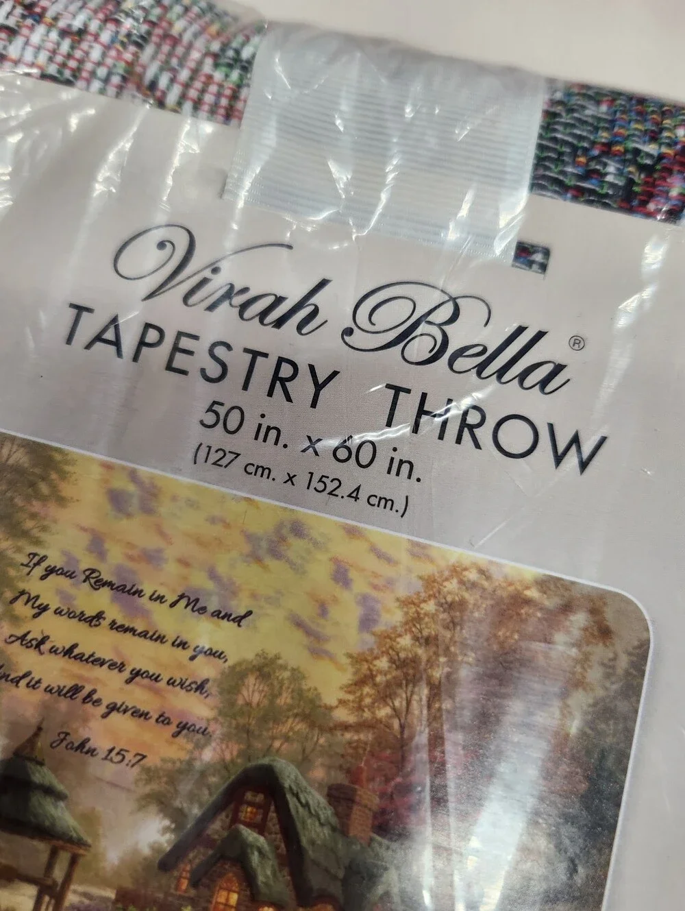 Virah Bella Inspirational Tapestry Throw Make a Wish Cottage Thomas Kinkade New